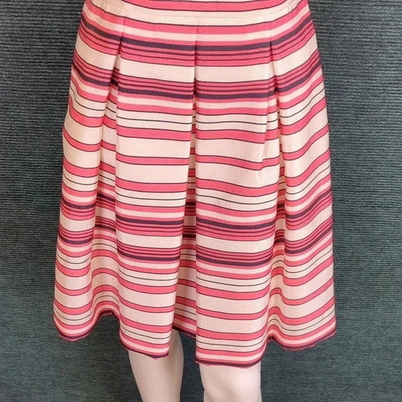 Ann Taylor Striped Pleated Fit & Flare Dress NWT - Picture 3 of 11